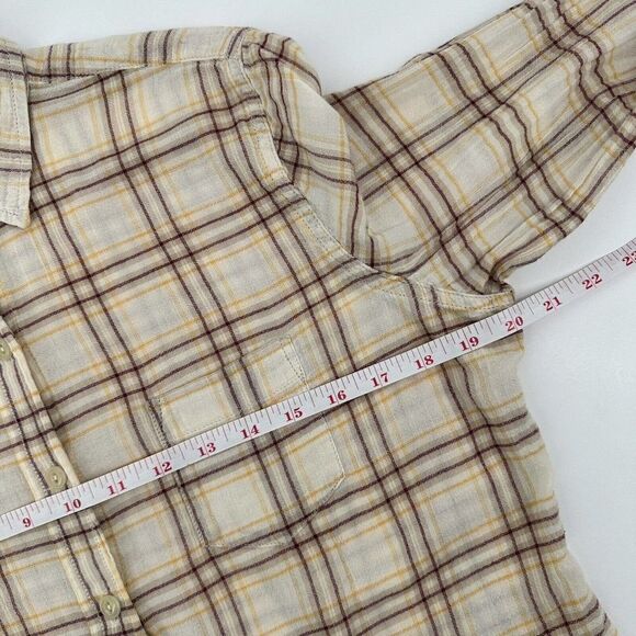 Denim and Supply Button Up Shirt RL Tomboy Casual Ivory Plaid Size Large - Picture 6 of 8